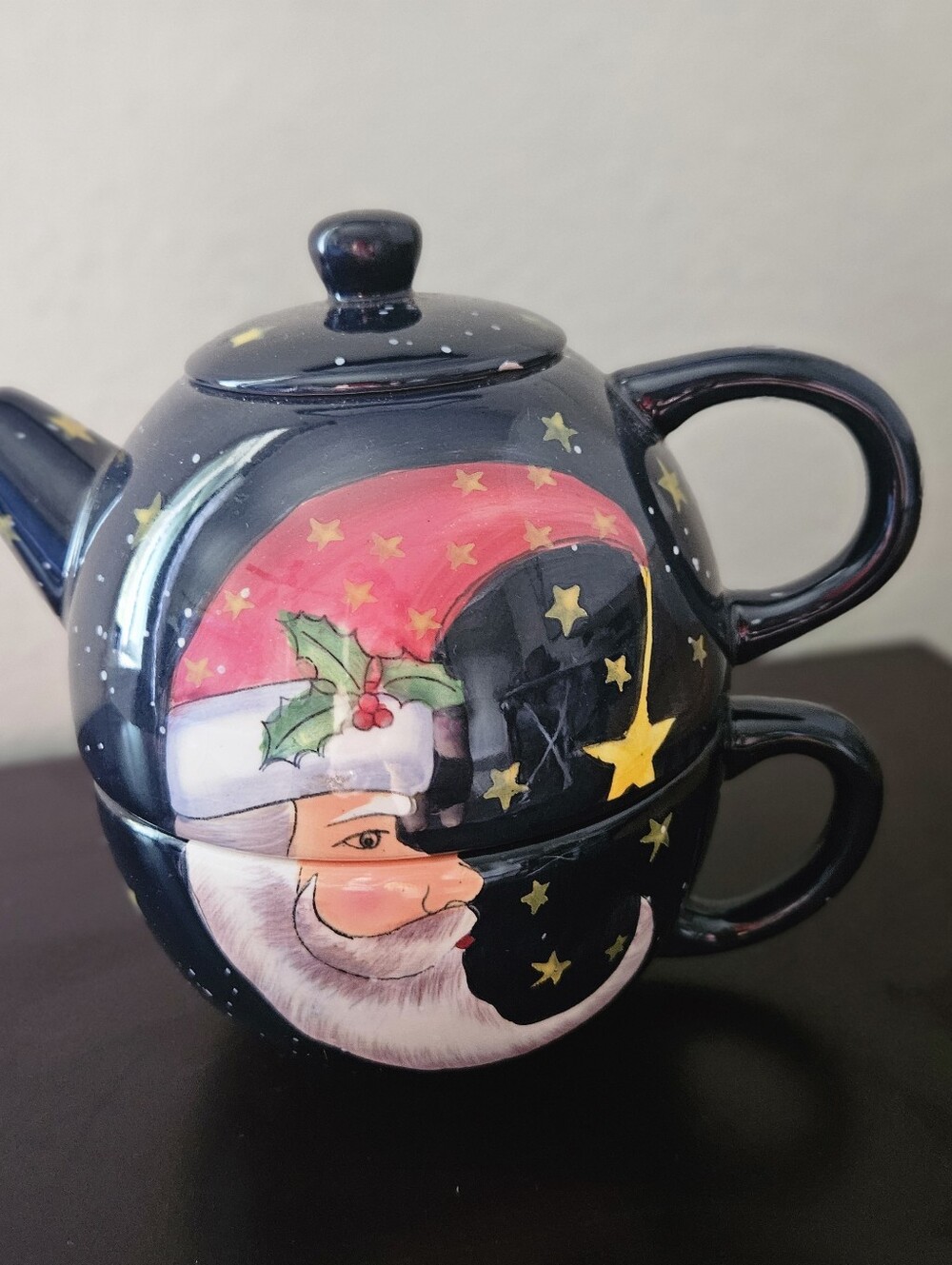 VTGCertified International Celestial Santa Tea For One Set Stephanie Stouffer